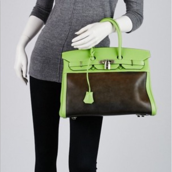 Hermès Birkin 35 Vert Swift Amazonia Palladium Bag - Picture 5 of 15